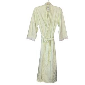 Aria green ditsy floral print cotton long‎ length maxi robe with belt. Size S